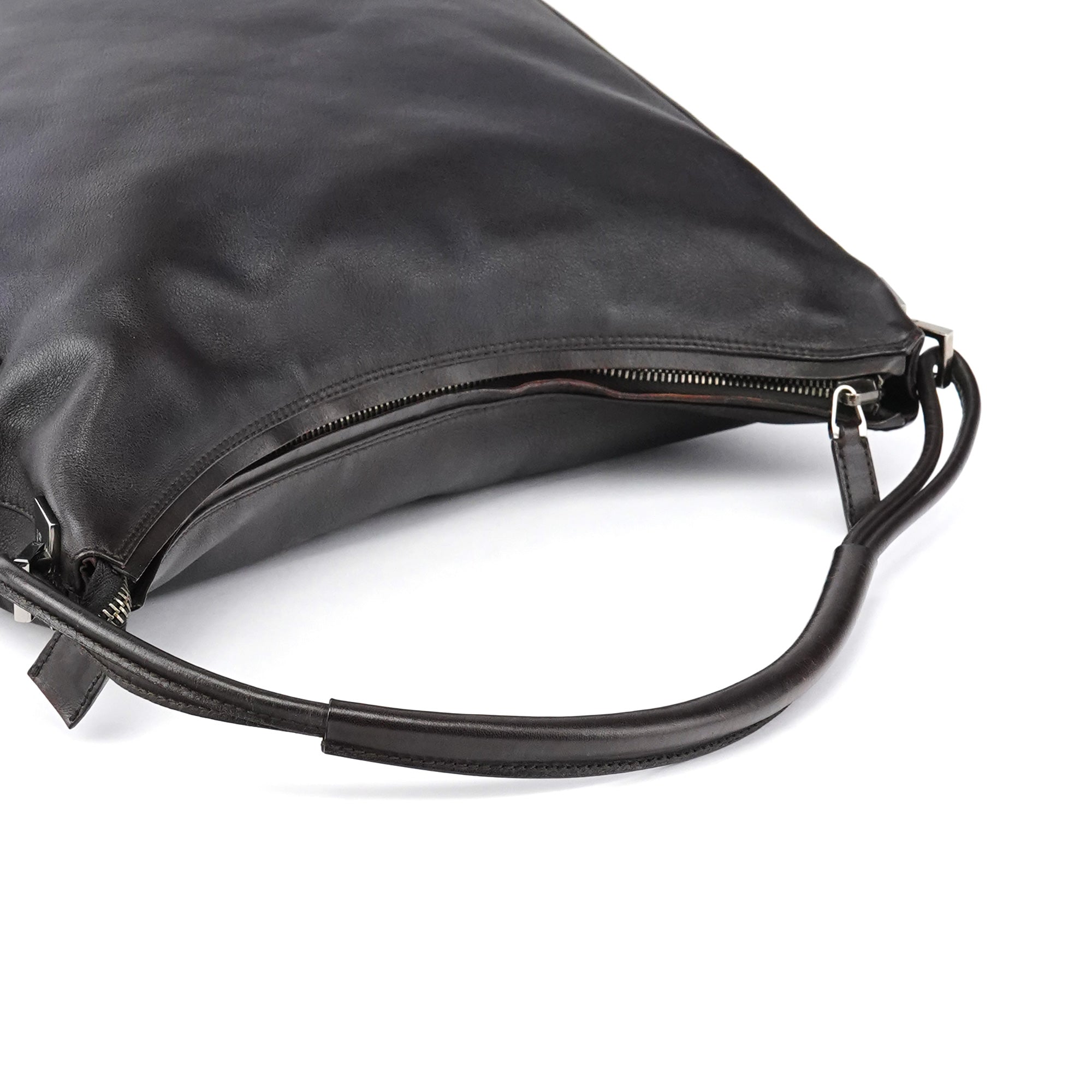 001 3770 Brown Calfskin Hobo Shoulder Bag