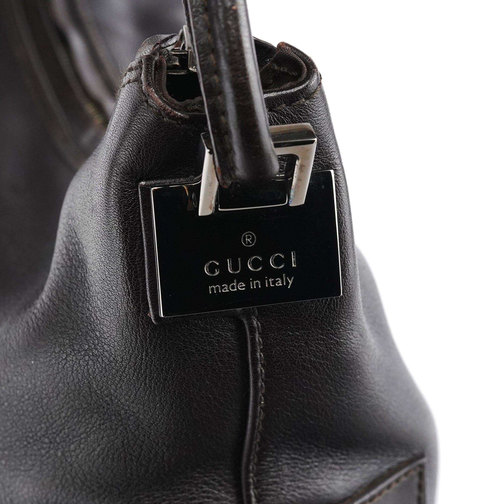 001 3770 Brown Calfskin Hobo Shoulder Bag