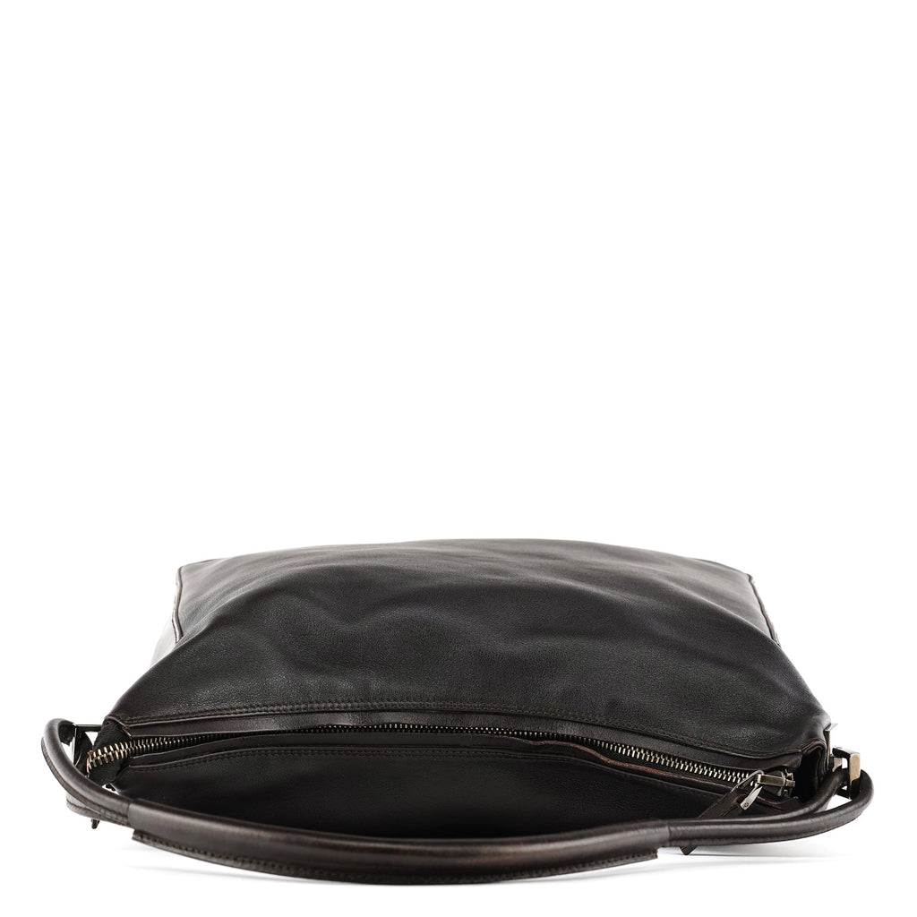 001 3770 Brown Calfskin Hobo Shoulder Bag