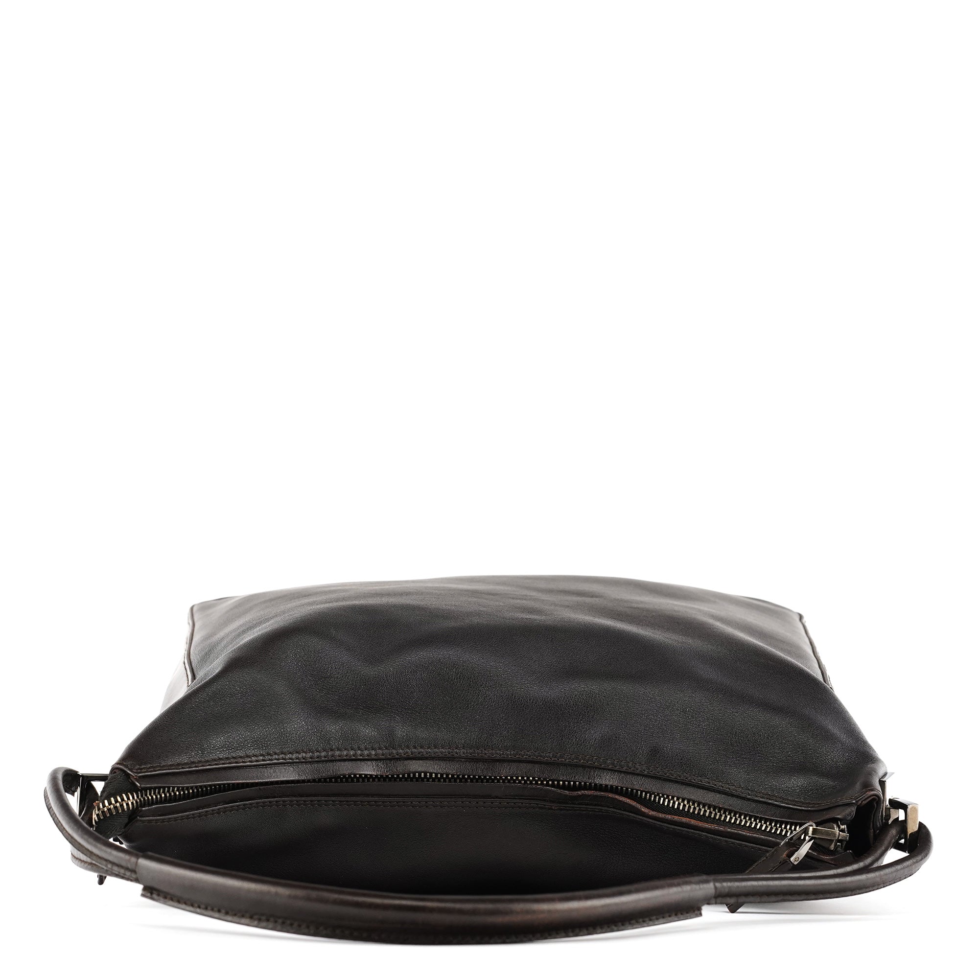 001 3770 Brown Calfskin Hobo Shoulder Bag