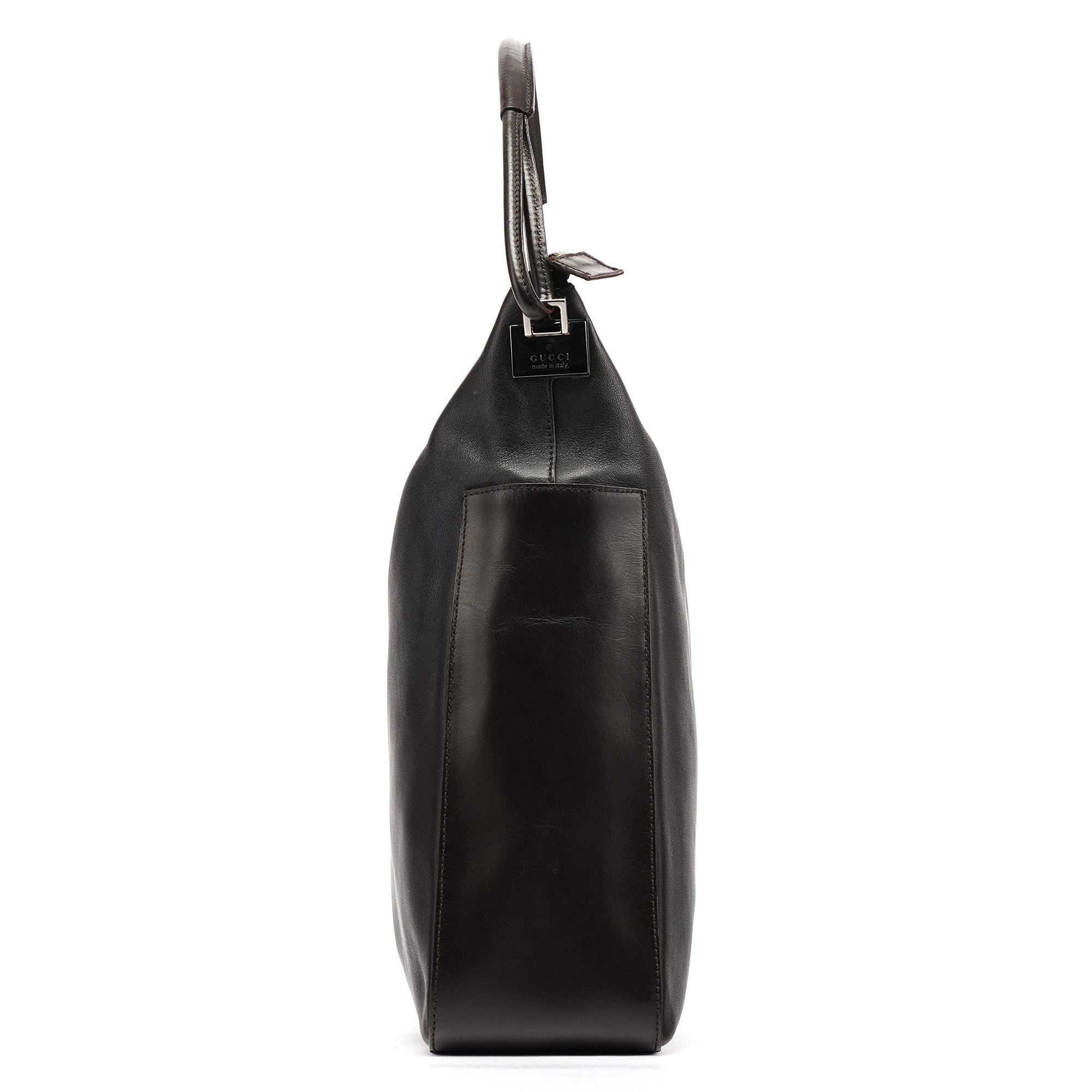 001 3770 Brown Calfskin Hobo Shoulder Bag