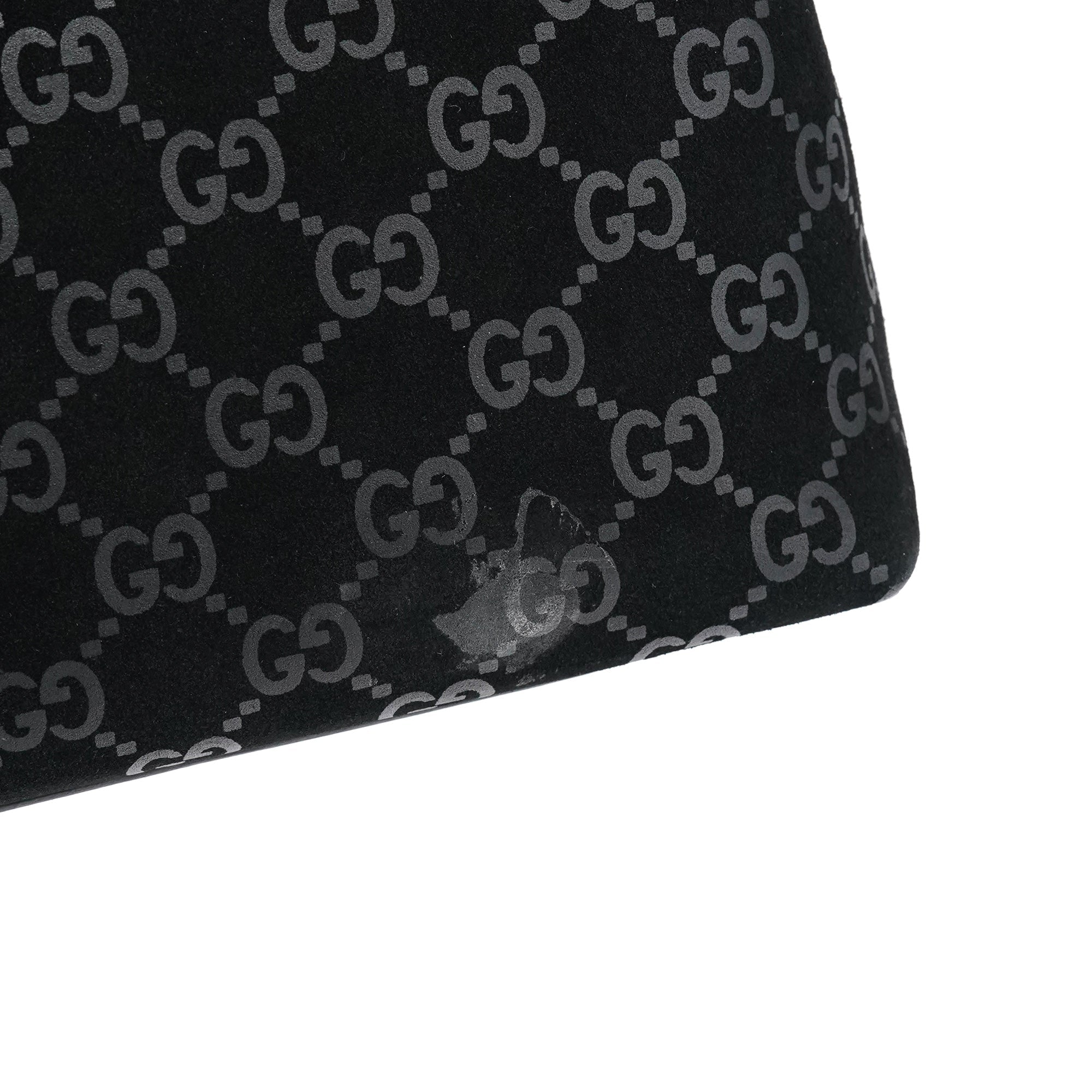 001 3778 Black GG Suede Shoulder Bag