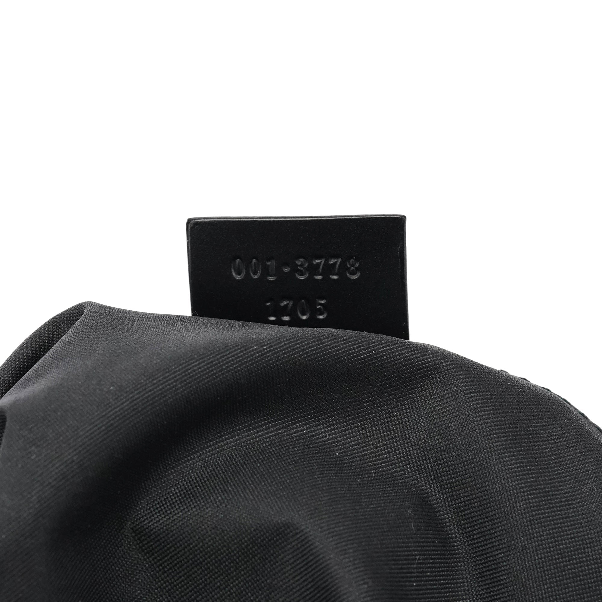 001 3778 Black GG Suede Shoulder Bag