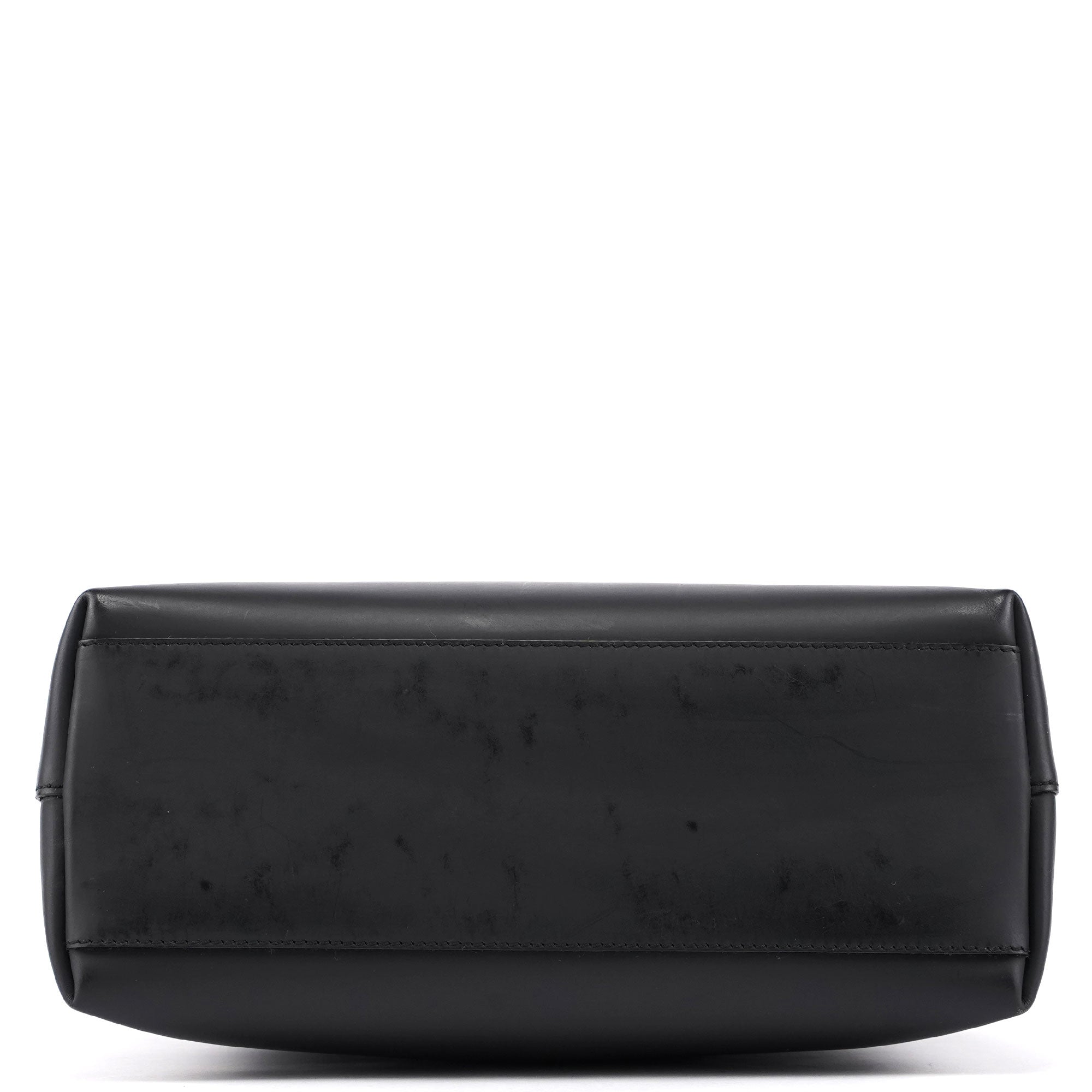 001 3778 Black Leather Hobo Shoulder Bag