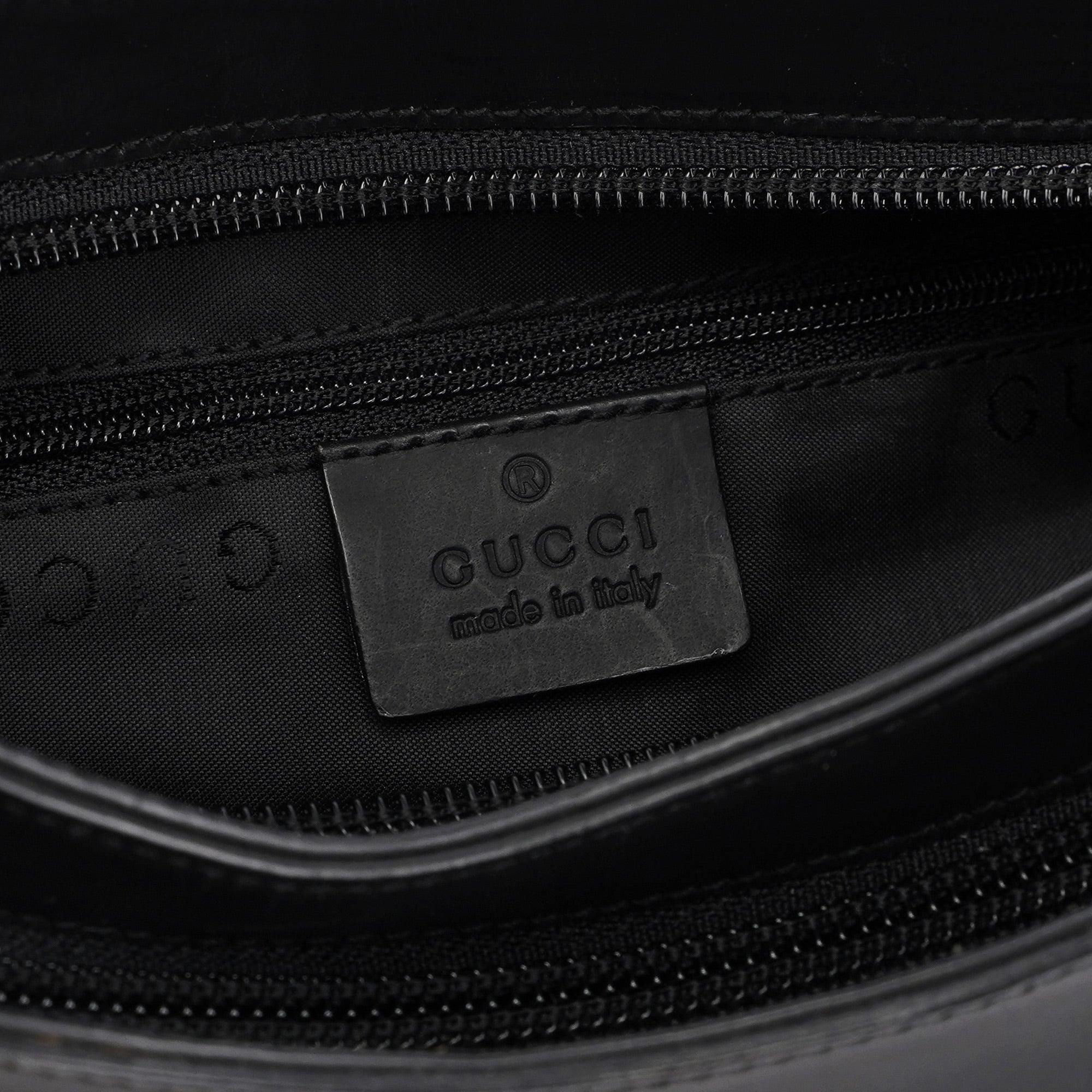 001 3778 Black Leather Hobo Shoulder Bag
