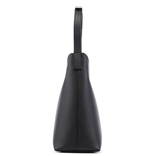 001 3778 Black Leather Hobo Shoulder Bag