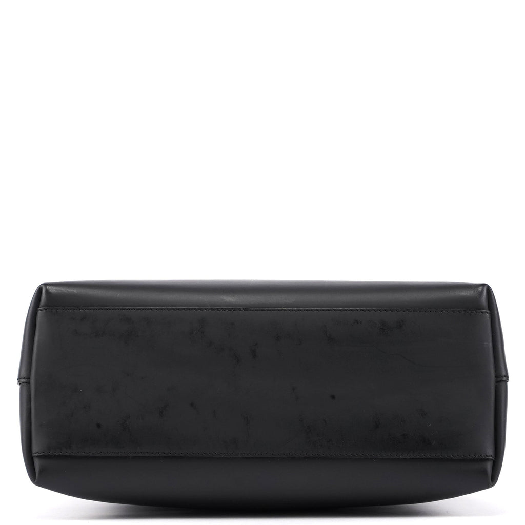 001 3778 Black Leather Hobo Shoulder Bag