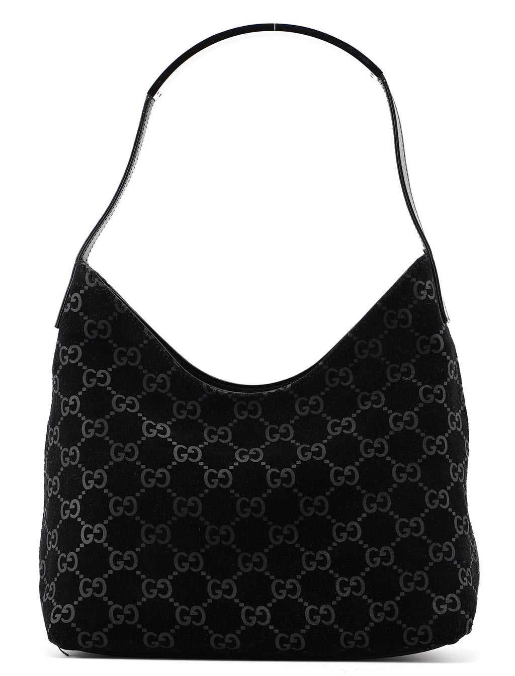 001 3778 Black Suede GG Shoulder Bag