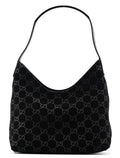 001 3778 Black Suede GG Shoulder Bag