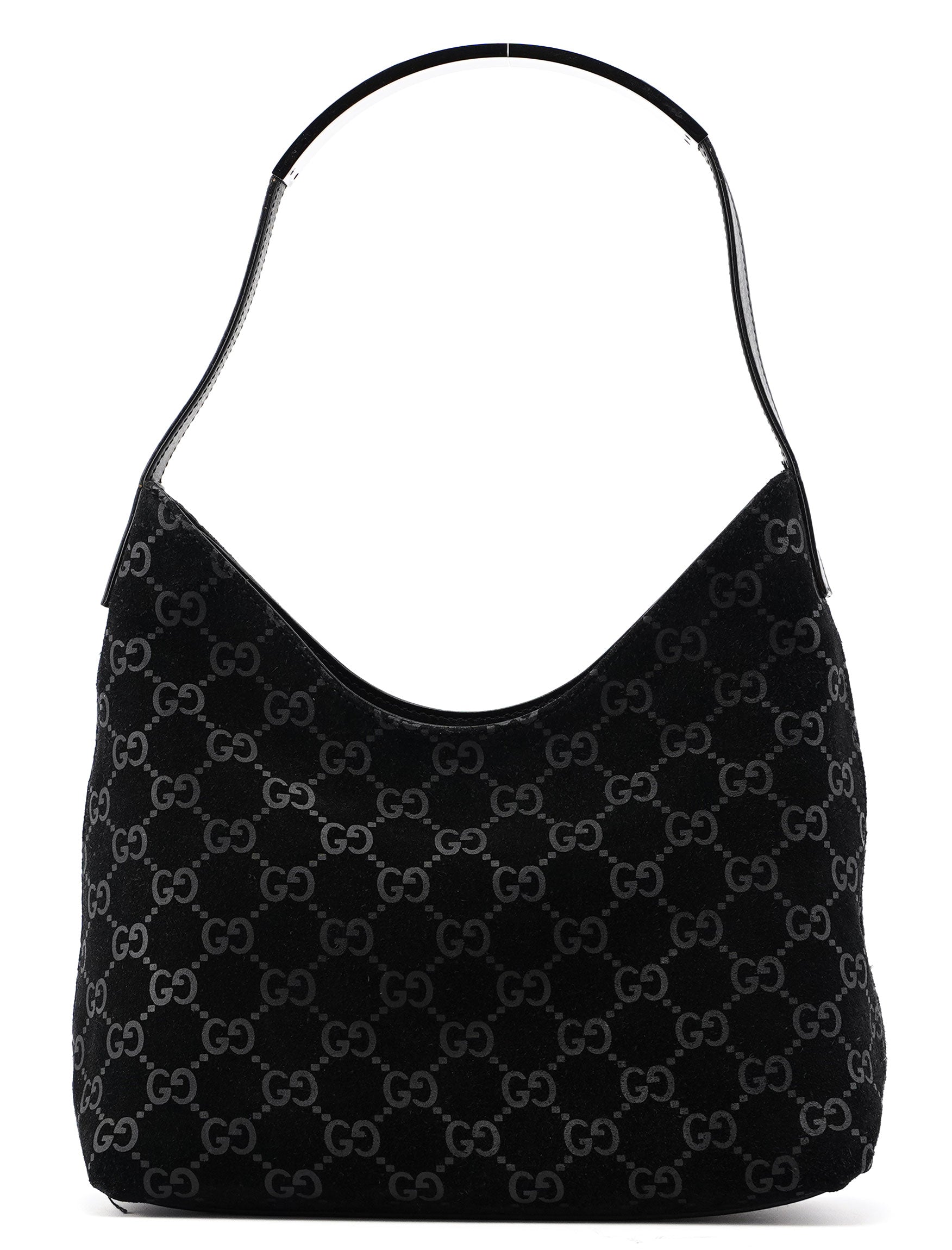 001 3778 Black Suede GG Shoulder Bag
