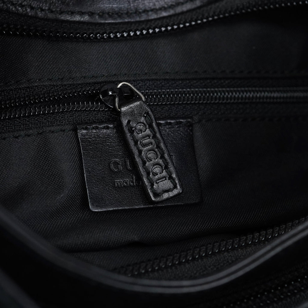 001 3778 Black Suede GG Shoulder Bag
