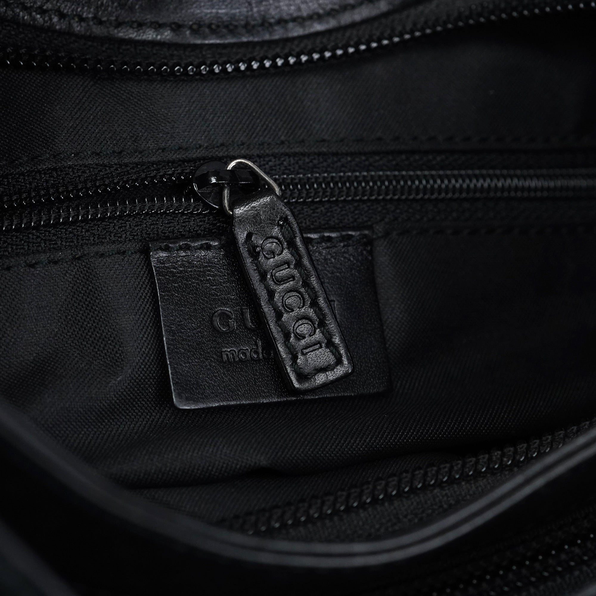 001 3778 Black Suede GG Shoulder Bag