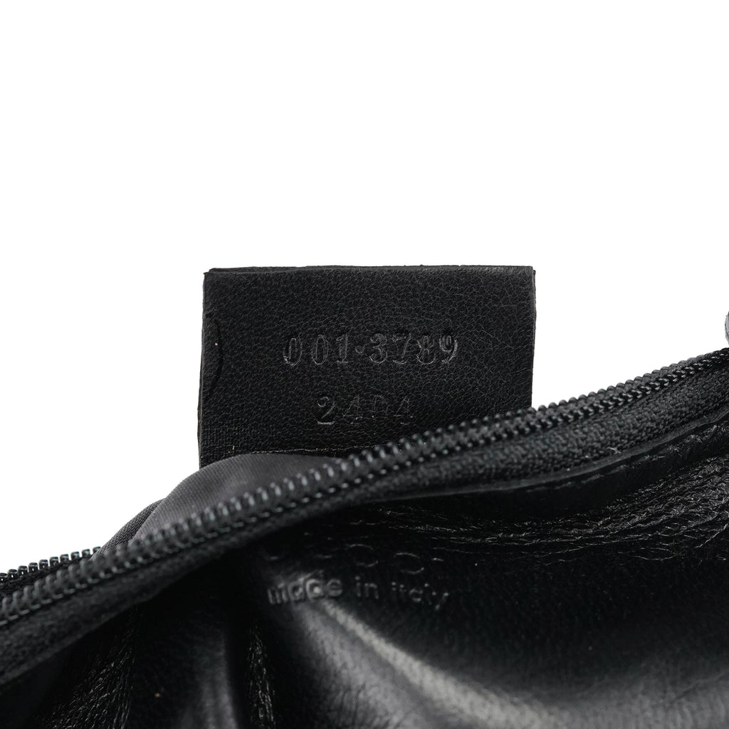001 3789 Black Calfskin Leather Pouch Bag