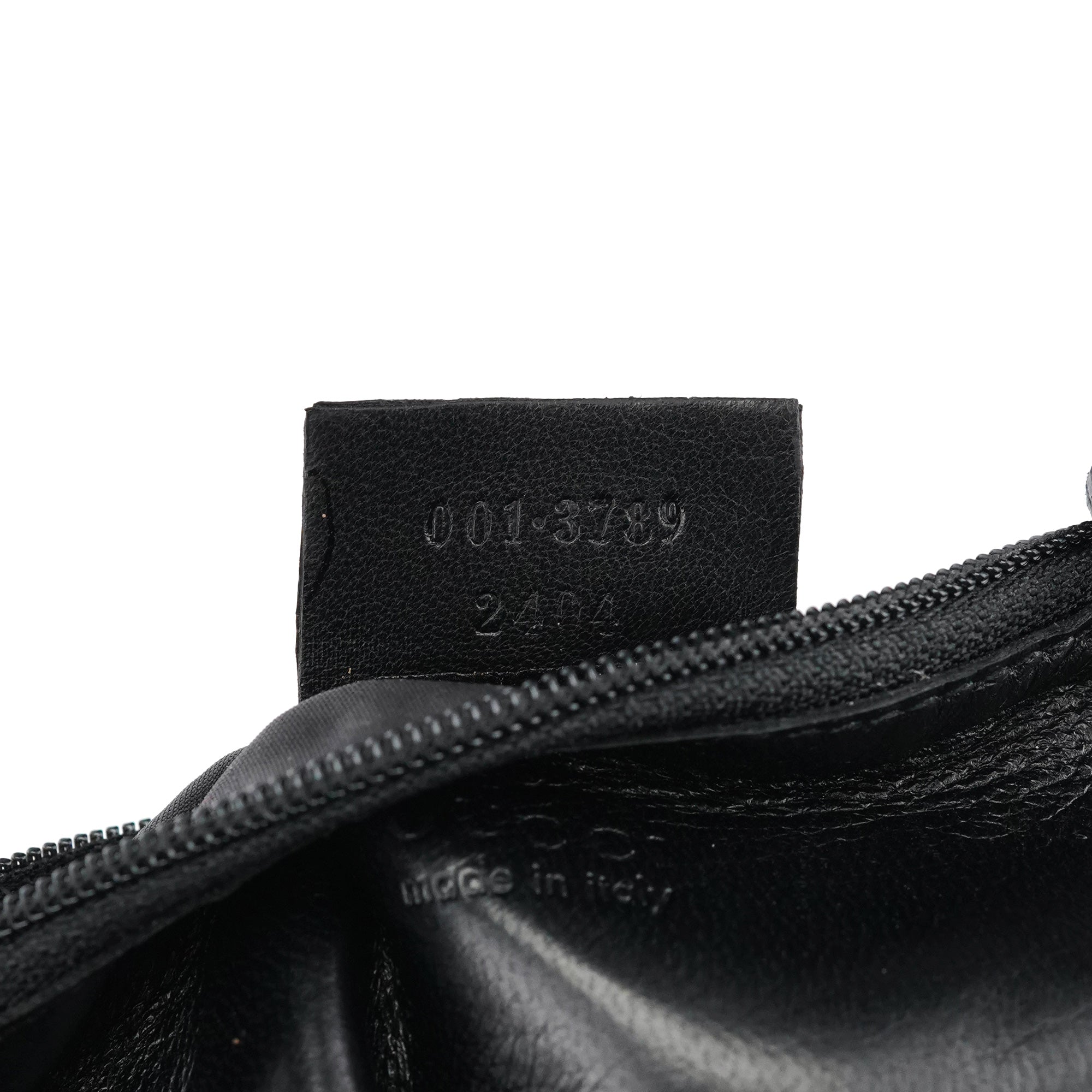 001 3789 Black Calfskin Leather Pouch Bag