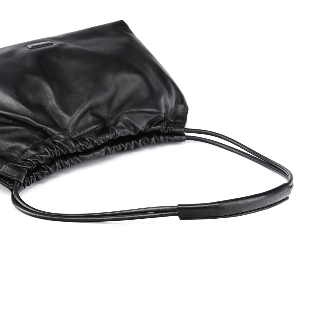 001 3789 Black Calfskin Leather Pouch Bag