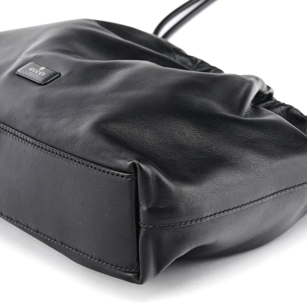 001 3789 Black Calfskin Leather Pouch Bag