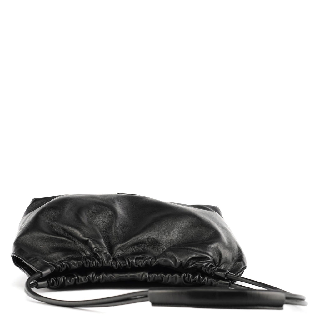 001 3789 Black Calfskin Leather Pouch Bag