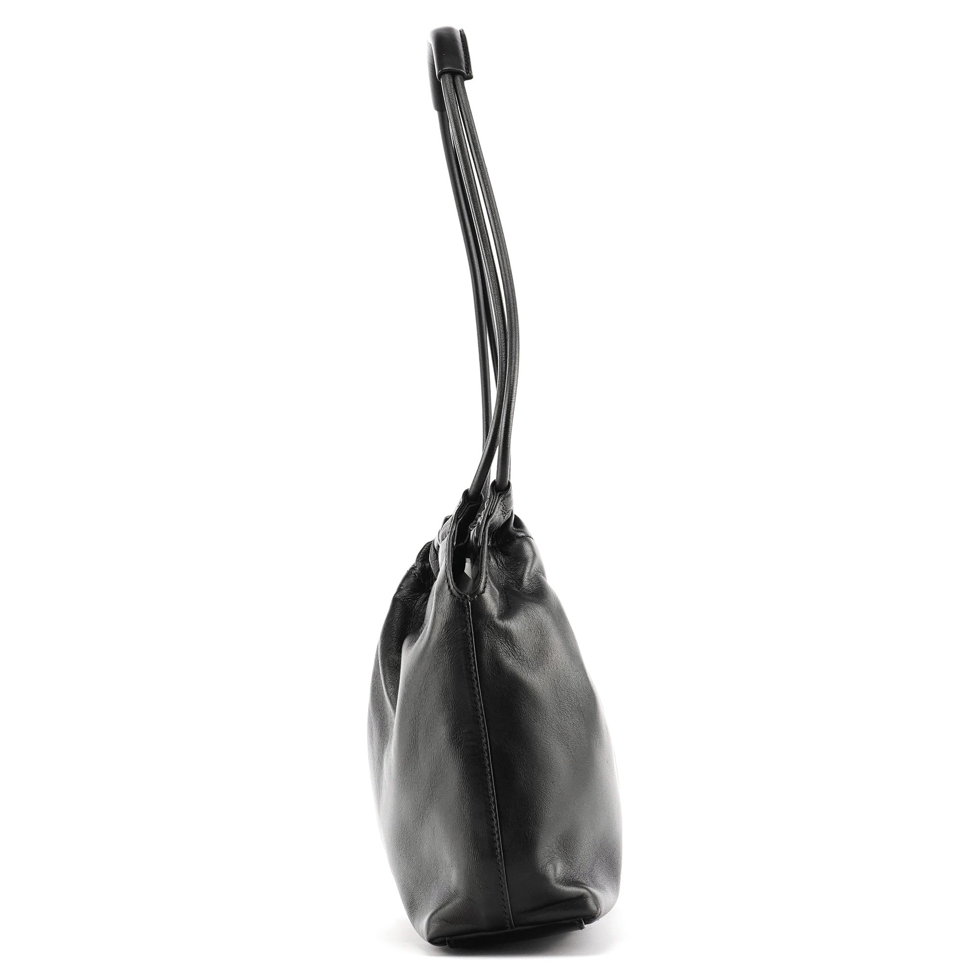 001 3789 Black Calfskin Leather Pouch Bag