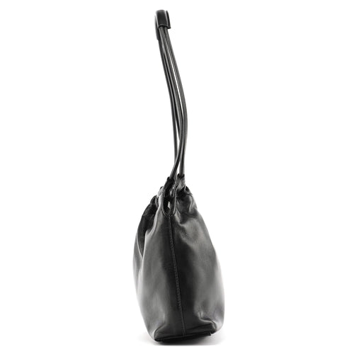 001 3789 Black Calfskin Leather Pouch Bag