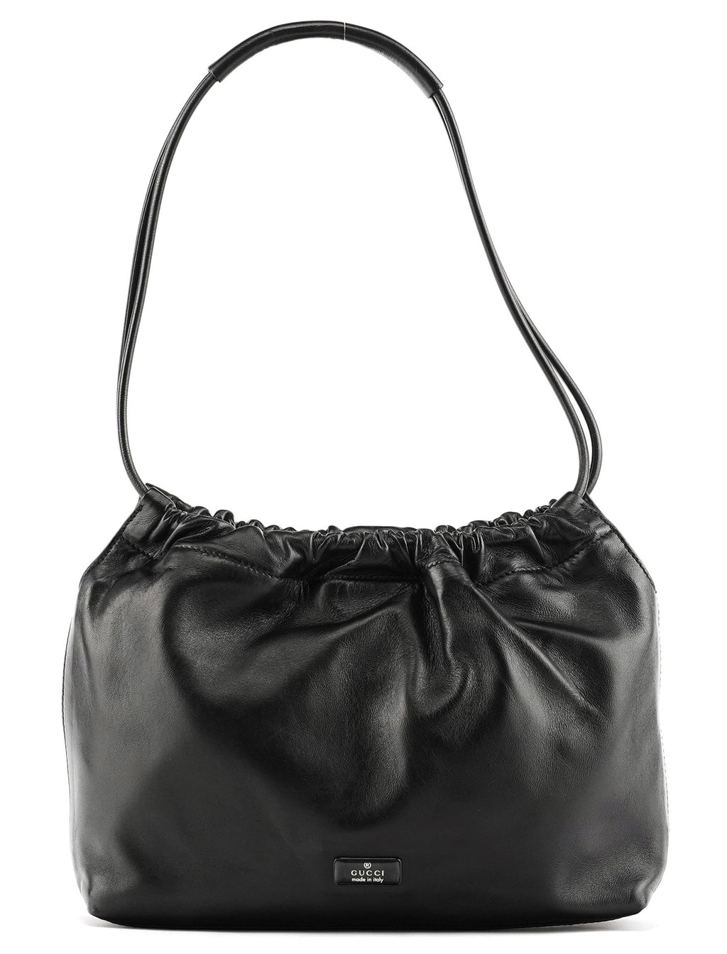 001 3789 Black Calfskin Leather Pouch Bag