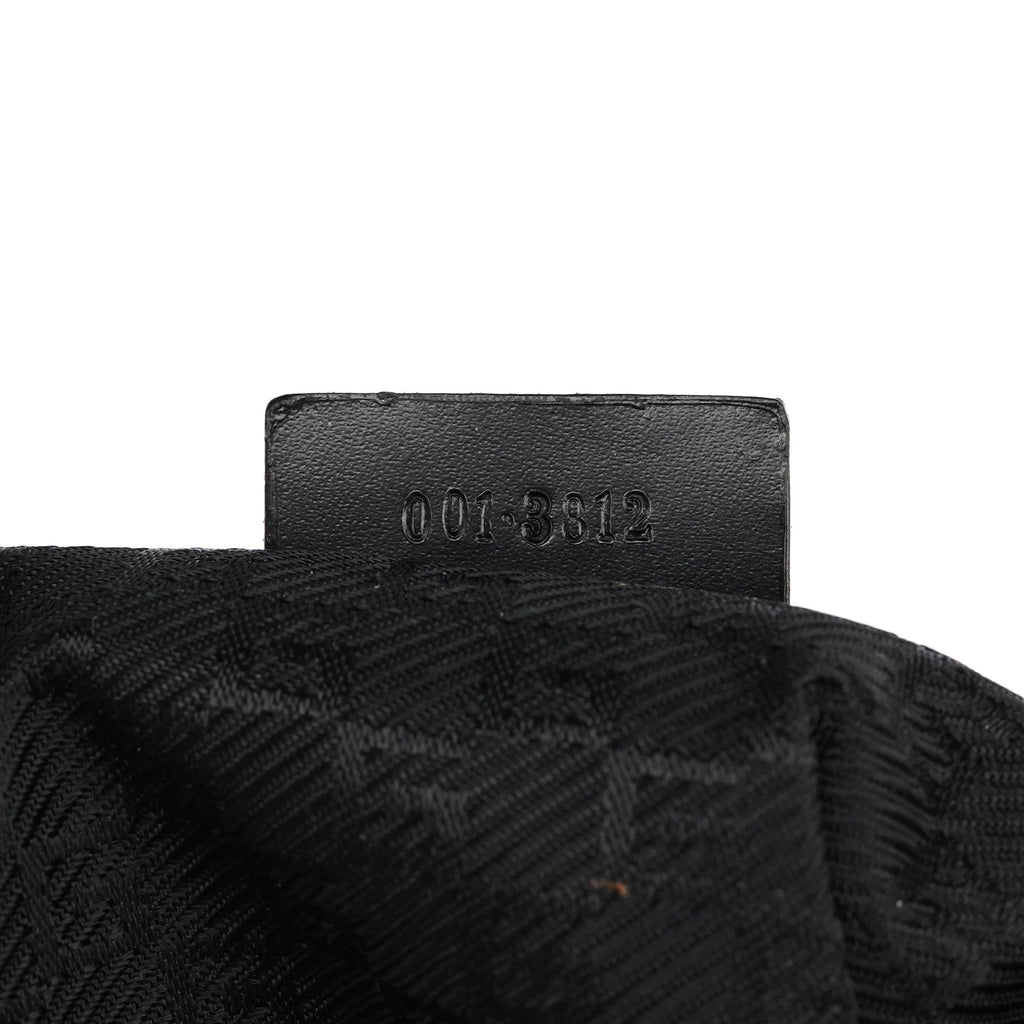 001 3812 Black Leather Shoulder Bag