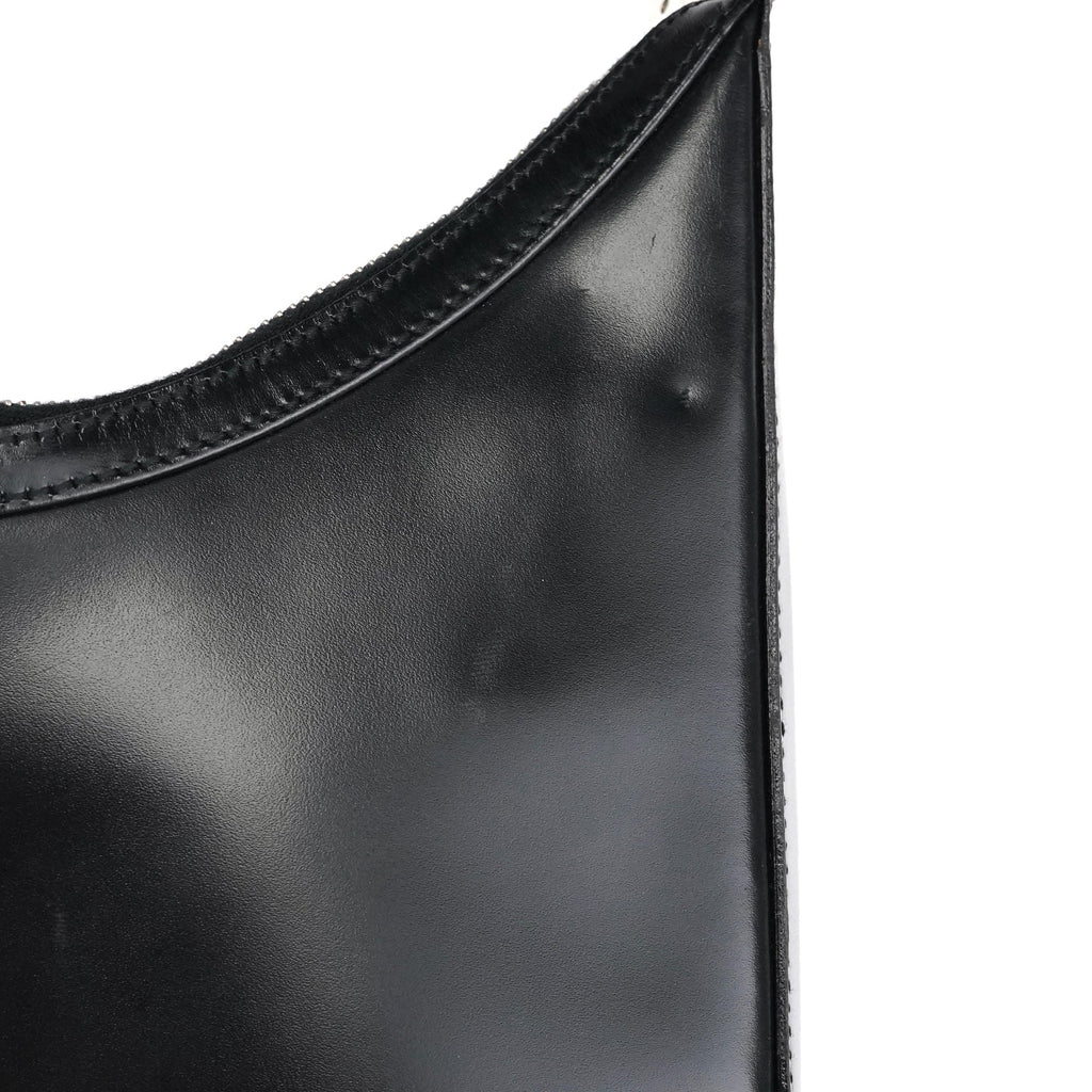001 3812 Black Leather Shoulder Bag