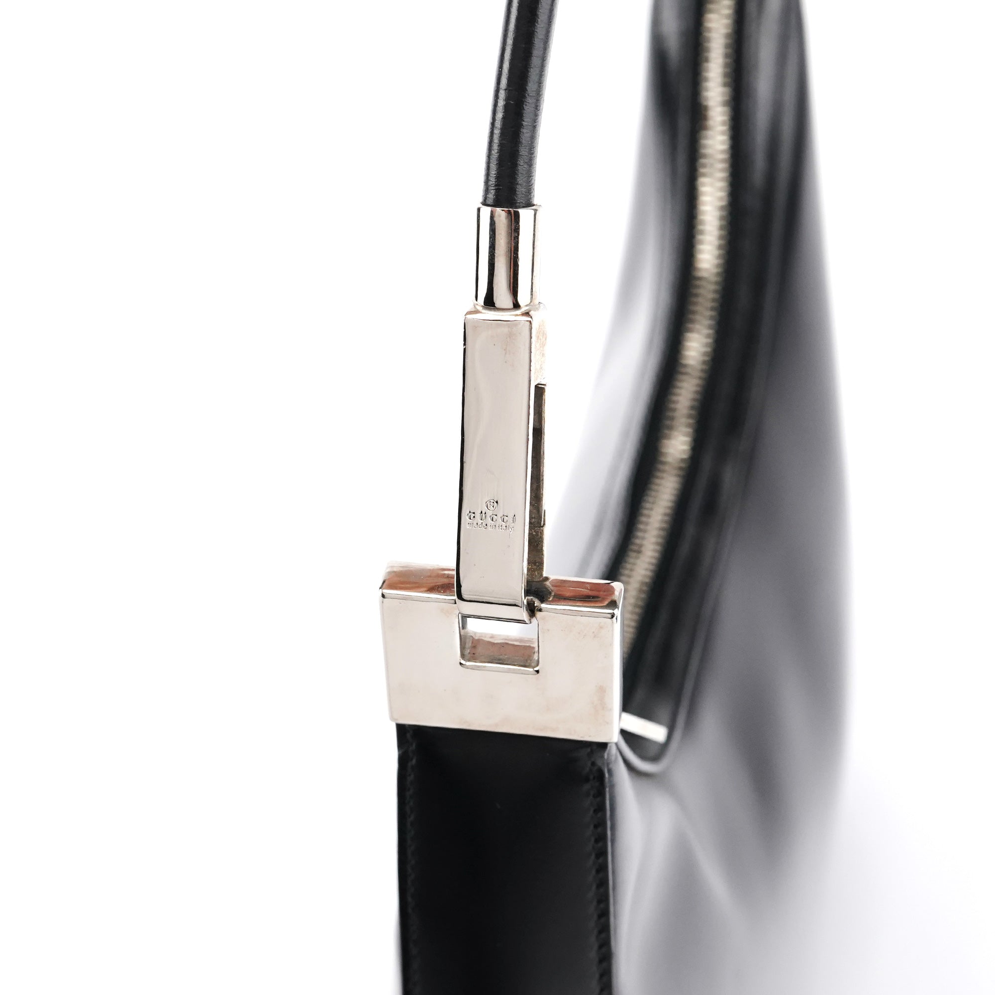 001 3812 Black Leather Shoulder Bag