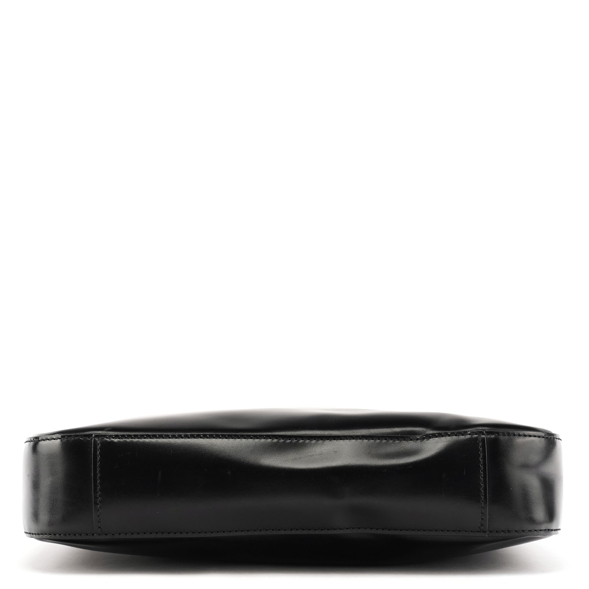001 3812 Black Leather Shoulder Bag