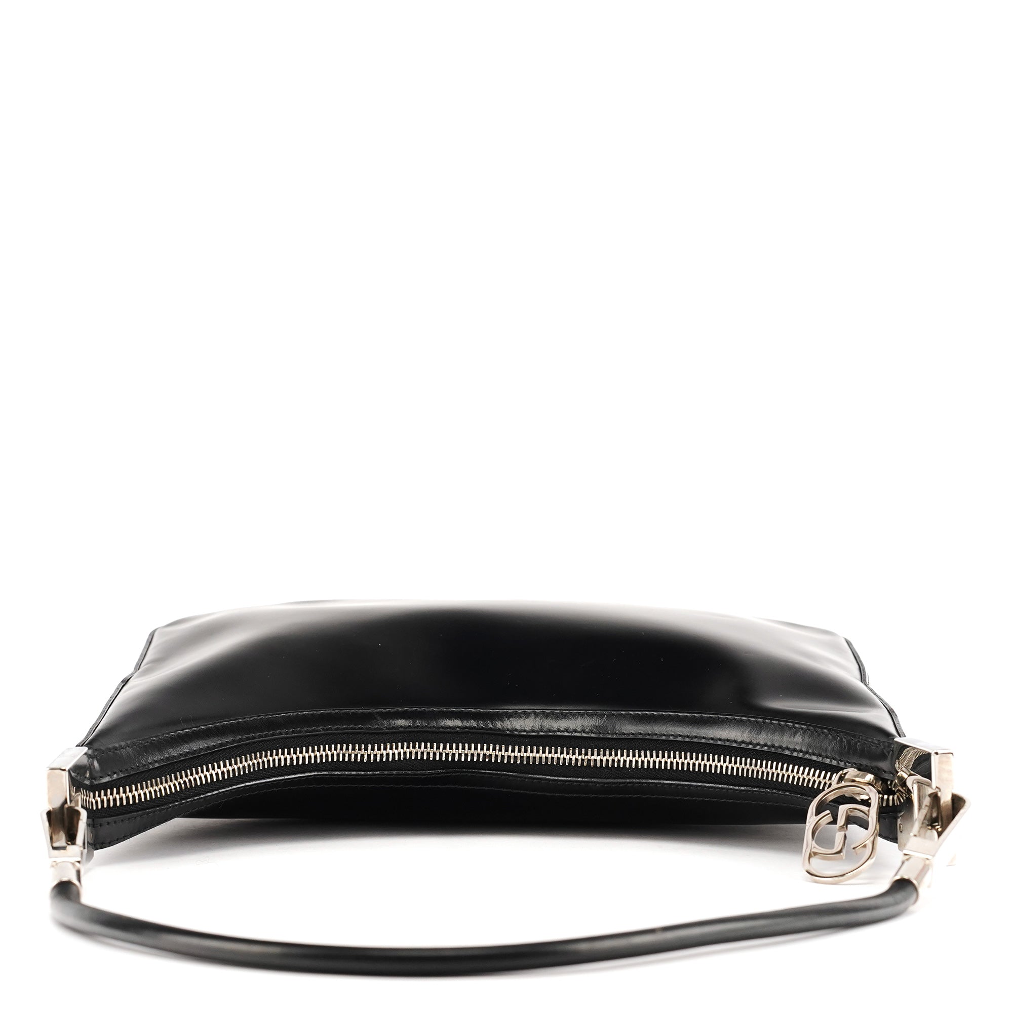 001 3812 Black Leather Shoulder Bag