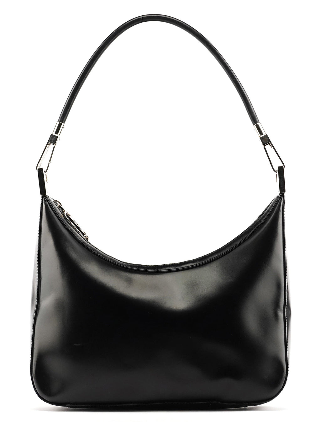 001 3812 Black Leather Shoulder Bag