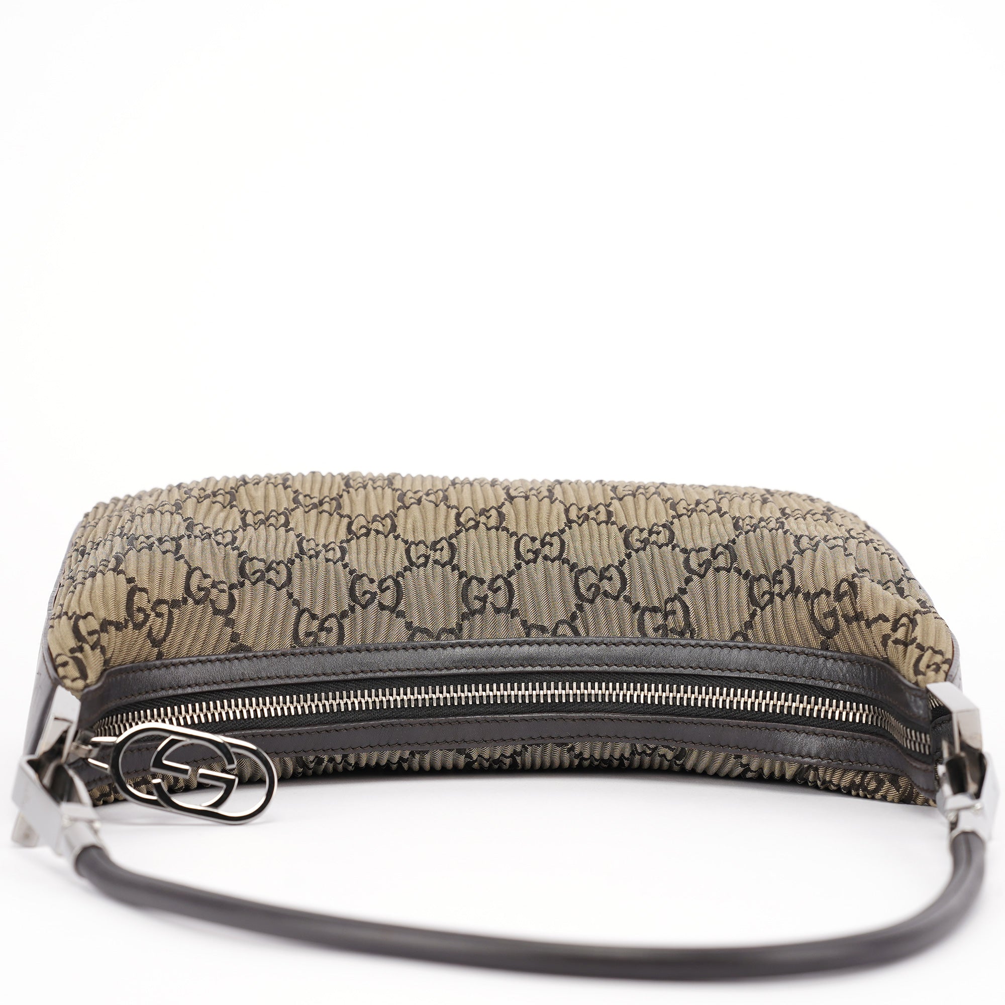 001 3812 Brown Pleated GG Shoulder Bag