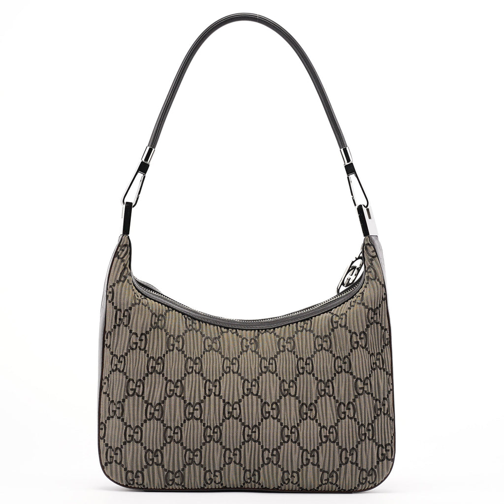 001 3812 Brown Pleated GG Shoulder Bag
