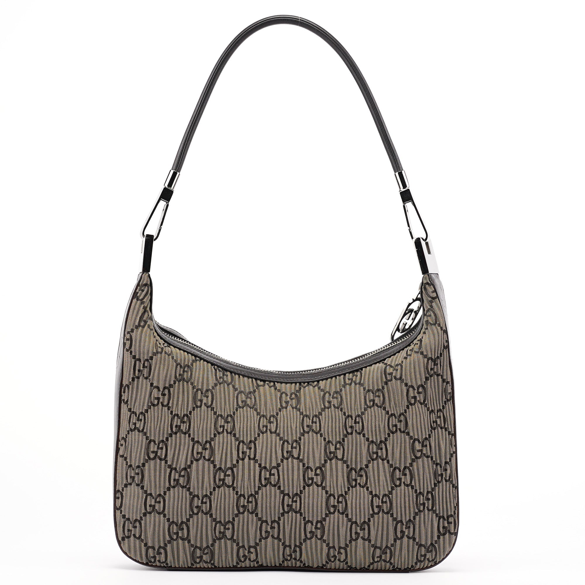 001 3812 Brown Pleated GG Shoulder Bag