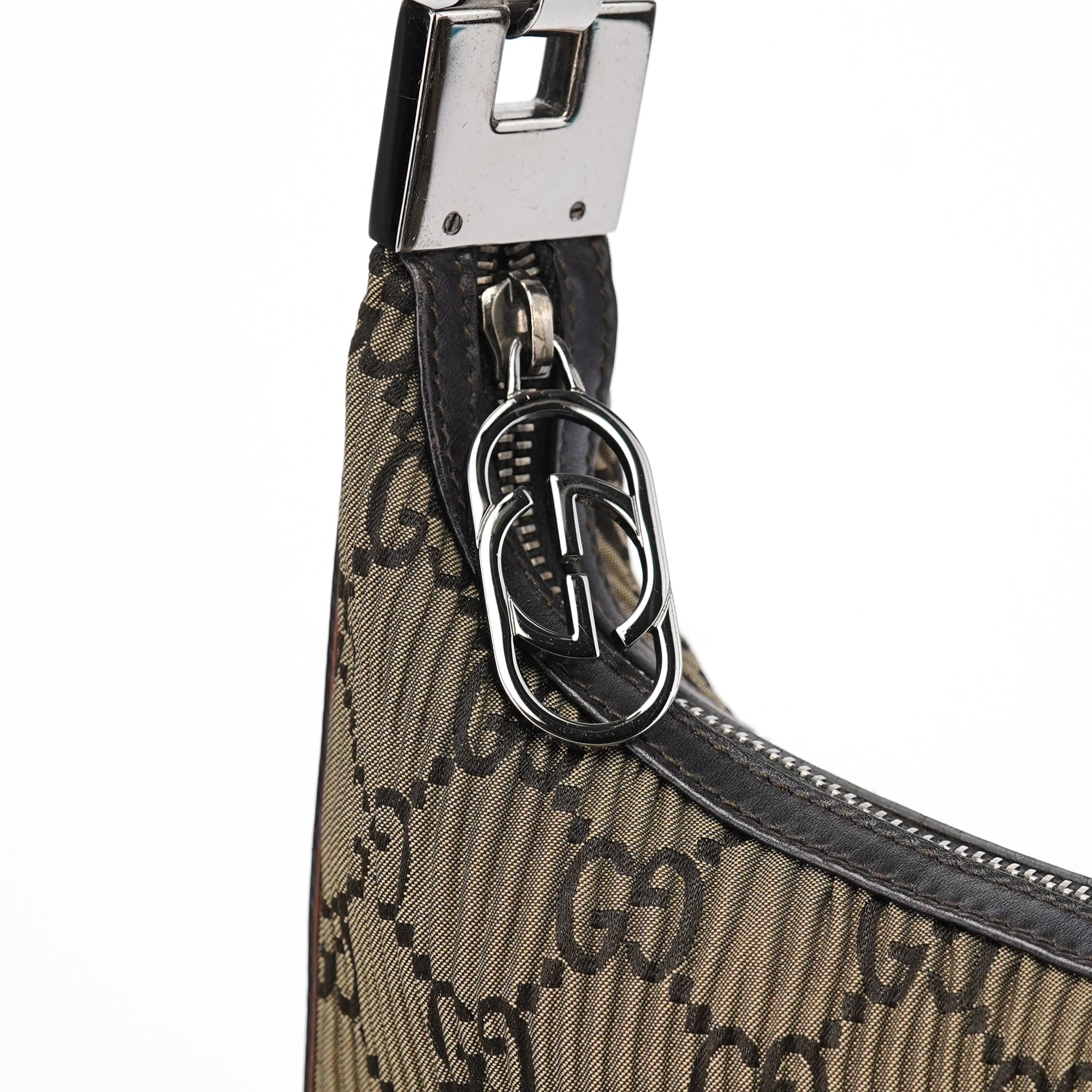 001 3812 Brown Pleated GG Shoulder Bag