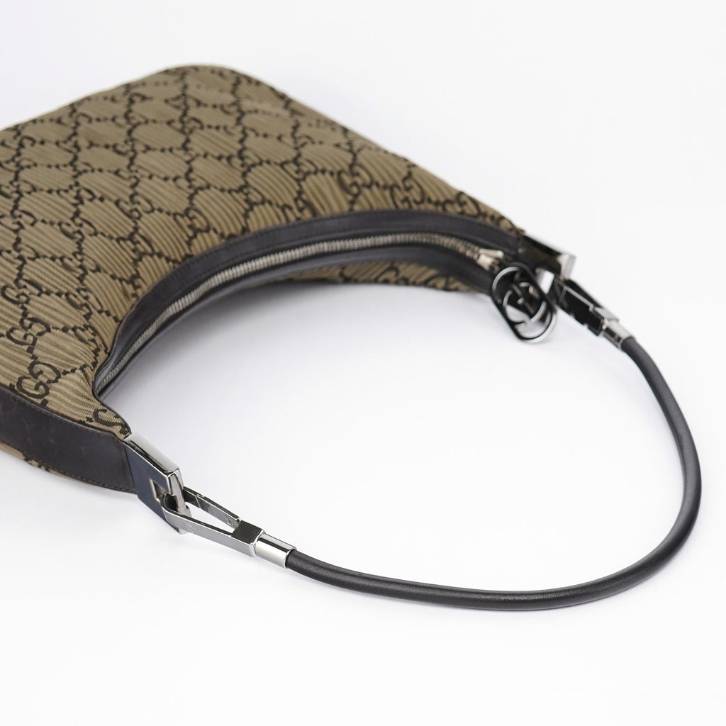 001 3812 Brown Pleated GG Shoulder Bag