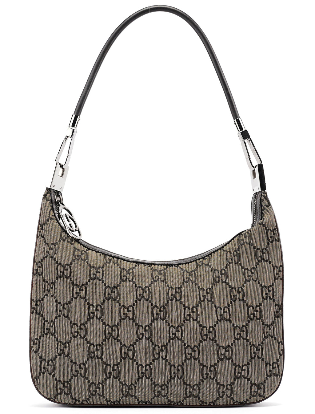 001 3812 Brown Pleated GG Shoulder Bag