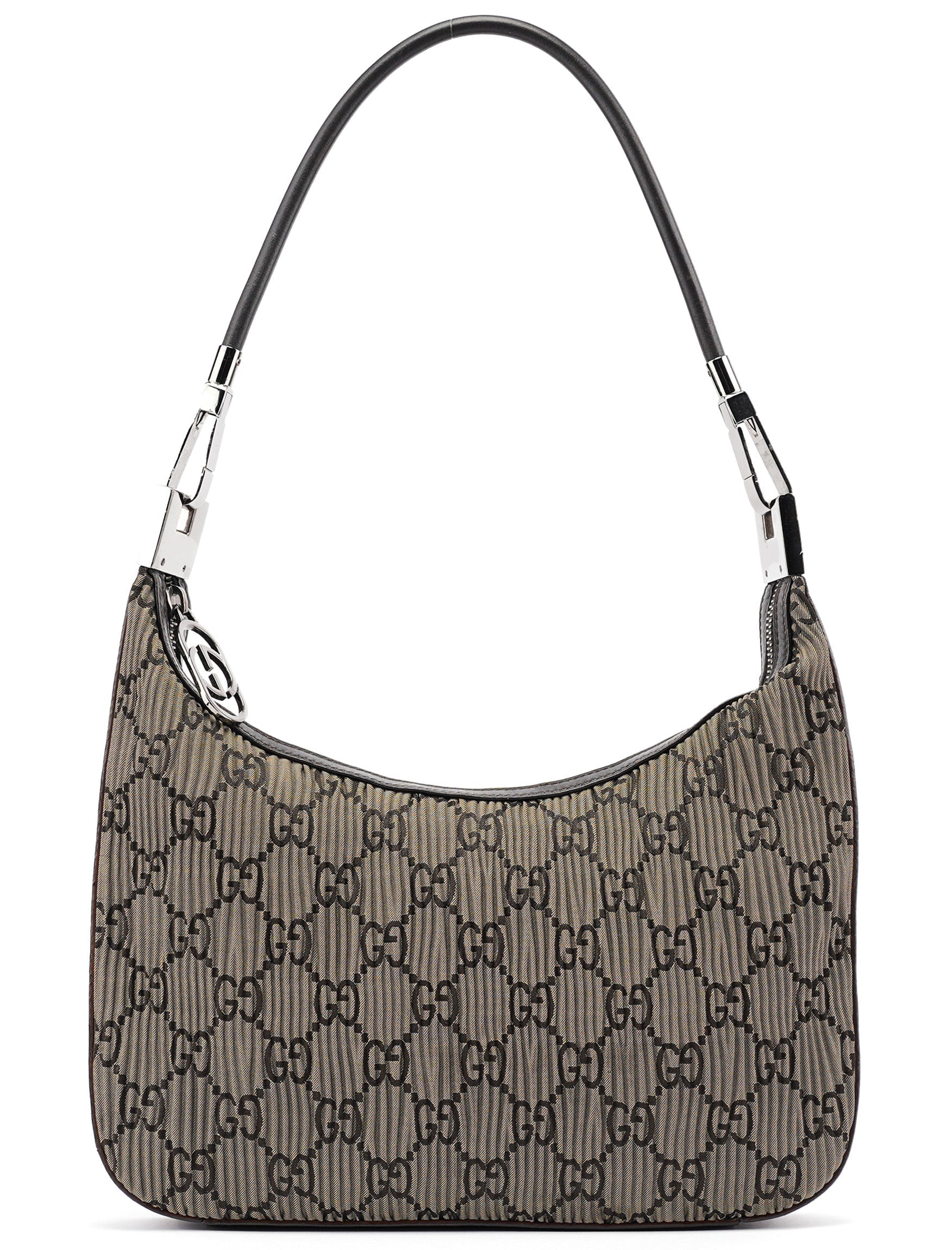 001 3812 Brown Pleated GG Shoulder Bag