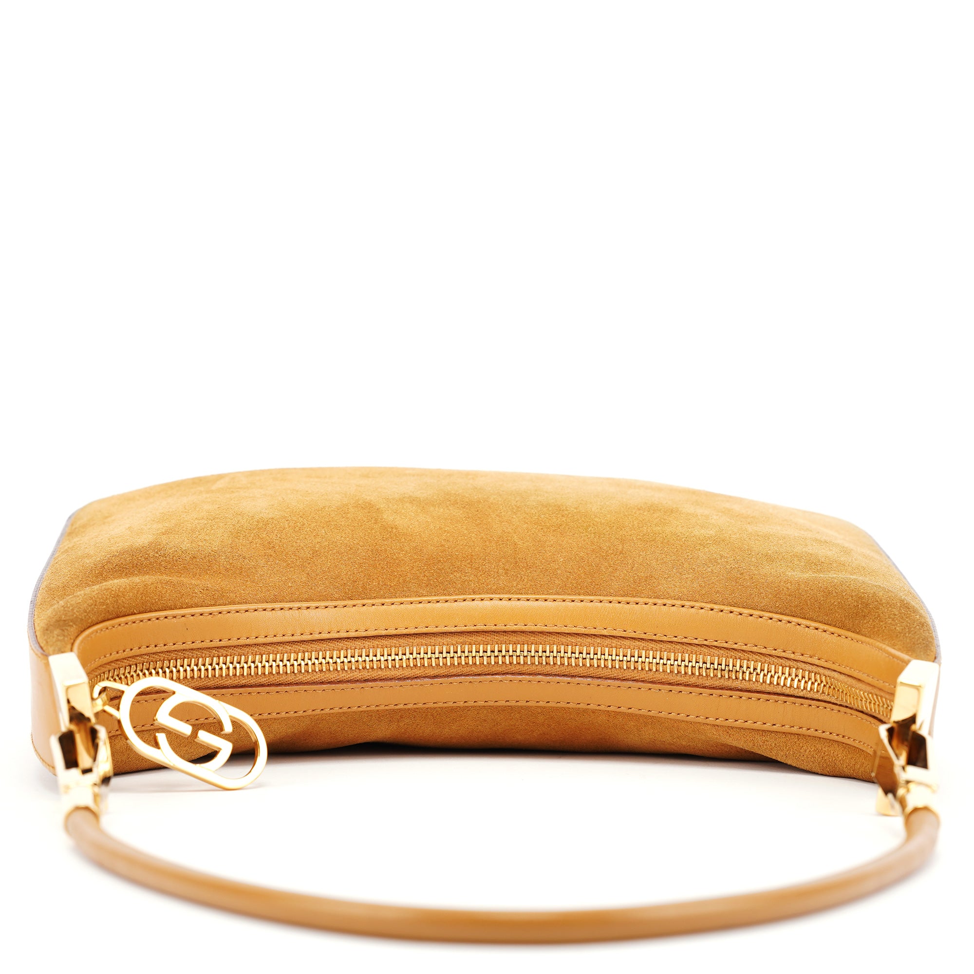 001 3812 Light Brown Suede Shoulder Bag