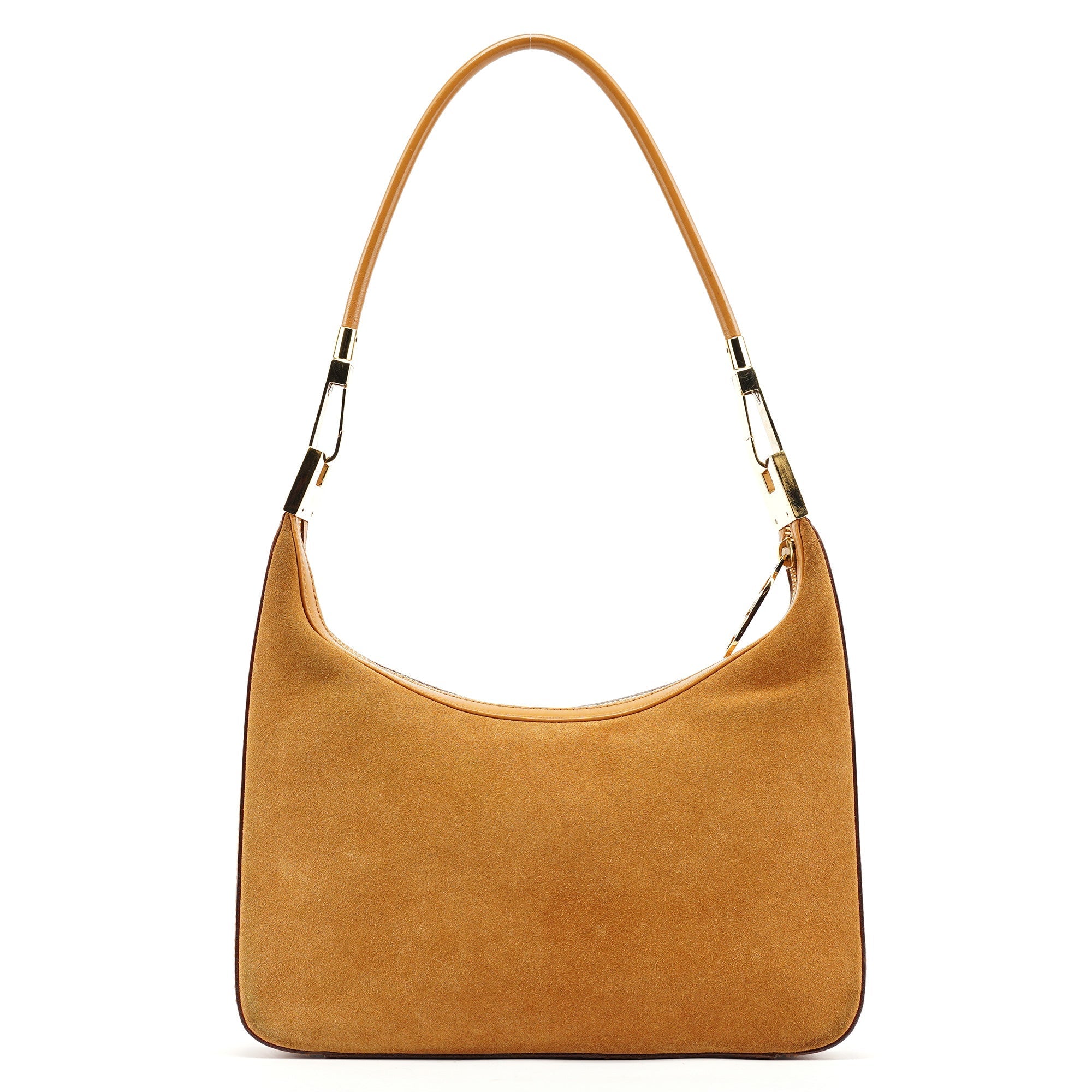 001 3812 Light Brown Suede Shoulder Bag