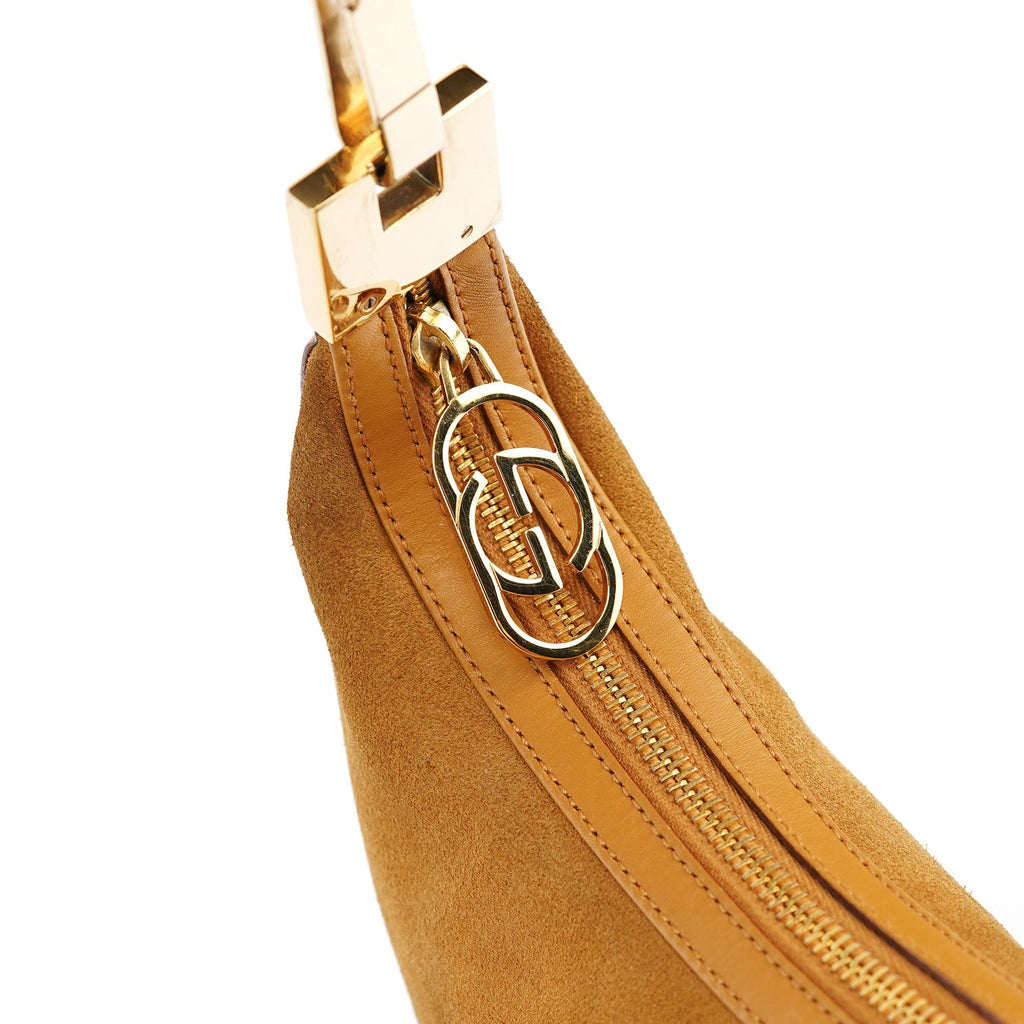001 3812 Light Brown Suede Shoulder Bag