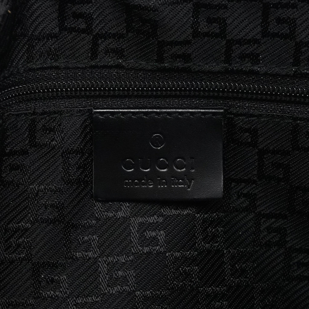 001 3814 Black Calfskin Leather Shoulder Bag