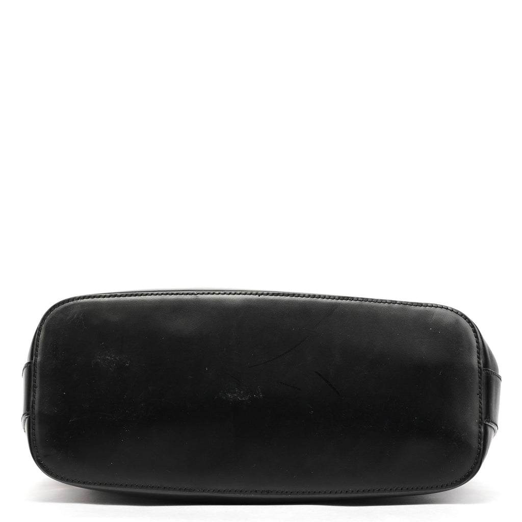 001 3814 Black Calfskin Leather Shoulder Bag