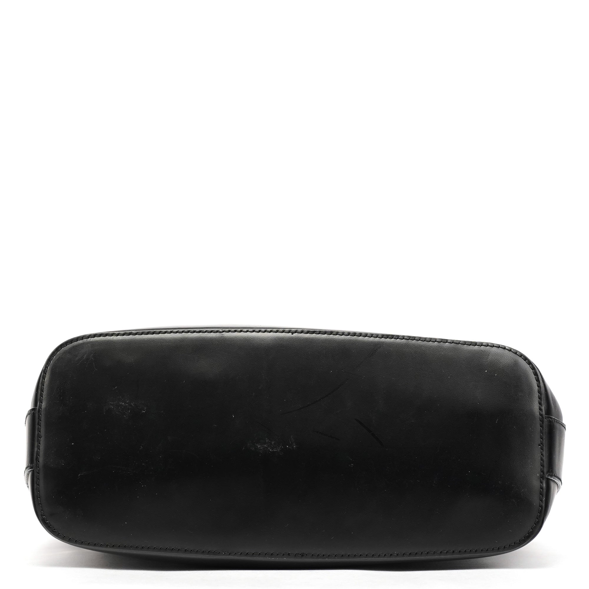 001 3814 Black Calfskin Leather Shoulder Bag