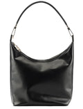 001 3814 Black Calfskin Leather Shoulder Bag