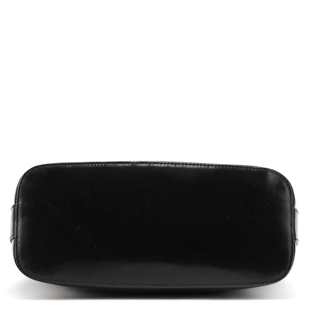 001 3814 Black Leather Hobo Shoulder Bag