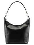 001 3814 Black Leather Hobo Shoulder Bag