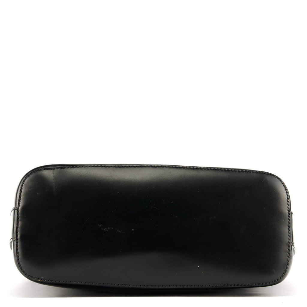 001 3814 Black Leather Hobo Shoulder Bag