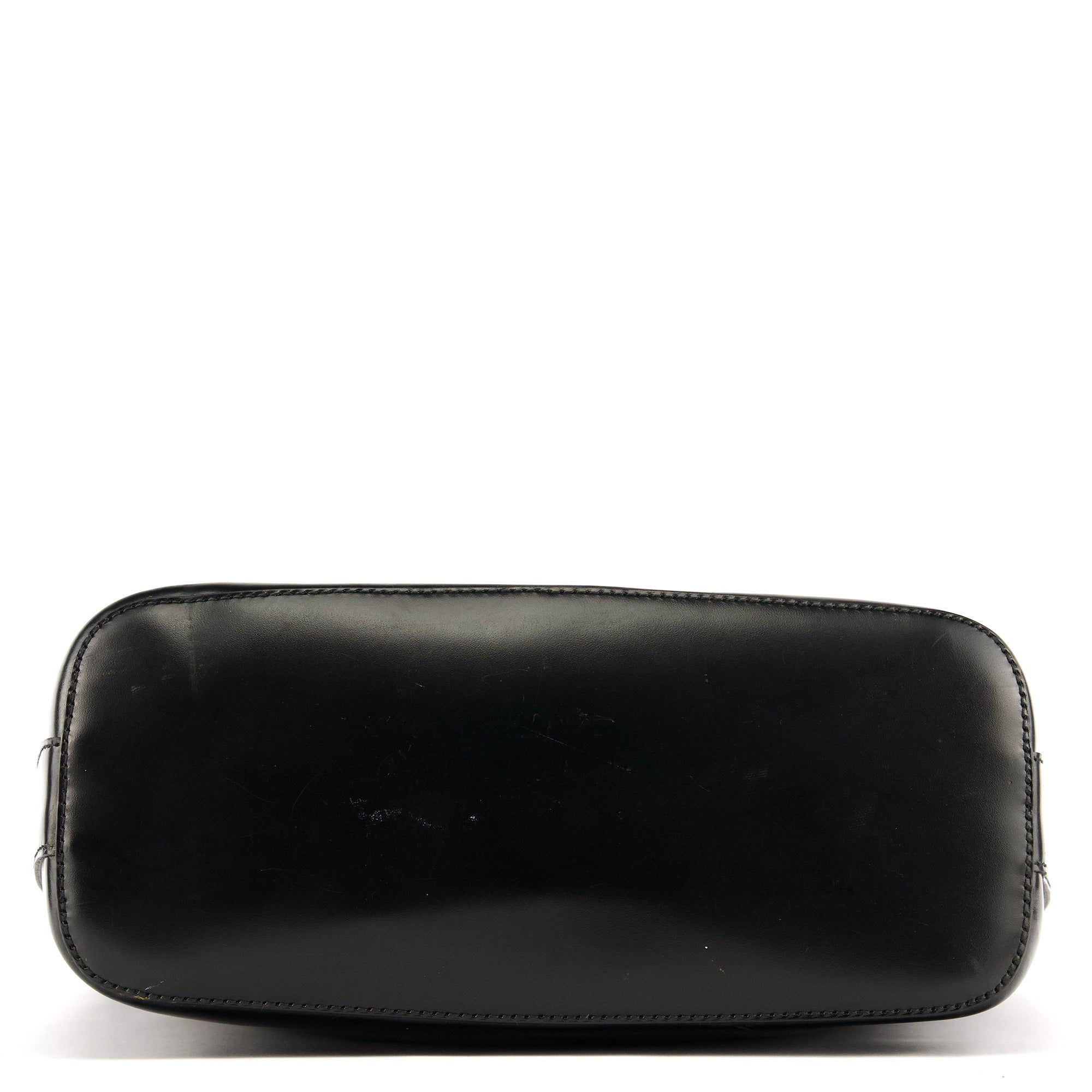 001 3814 Black Leather Hobo Shoulder Bag