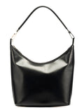 001 3814 Black Leather Hobo Shoulder Bag