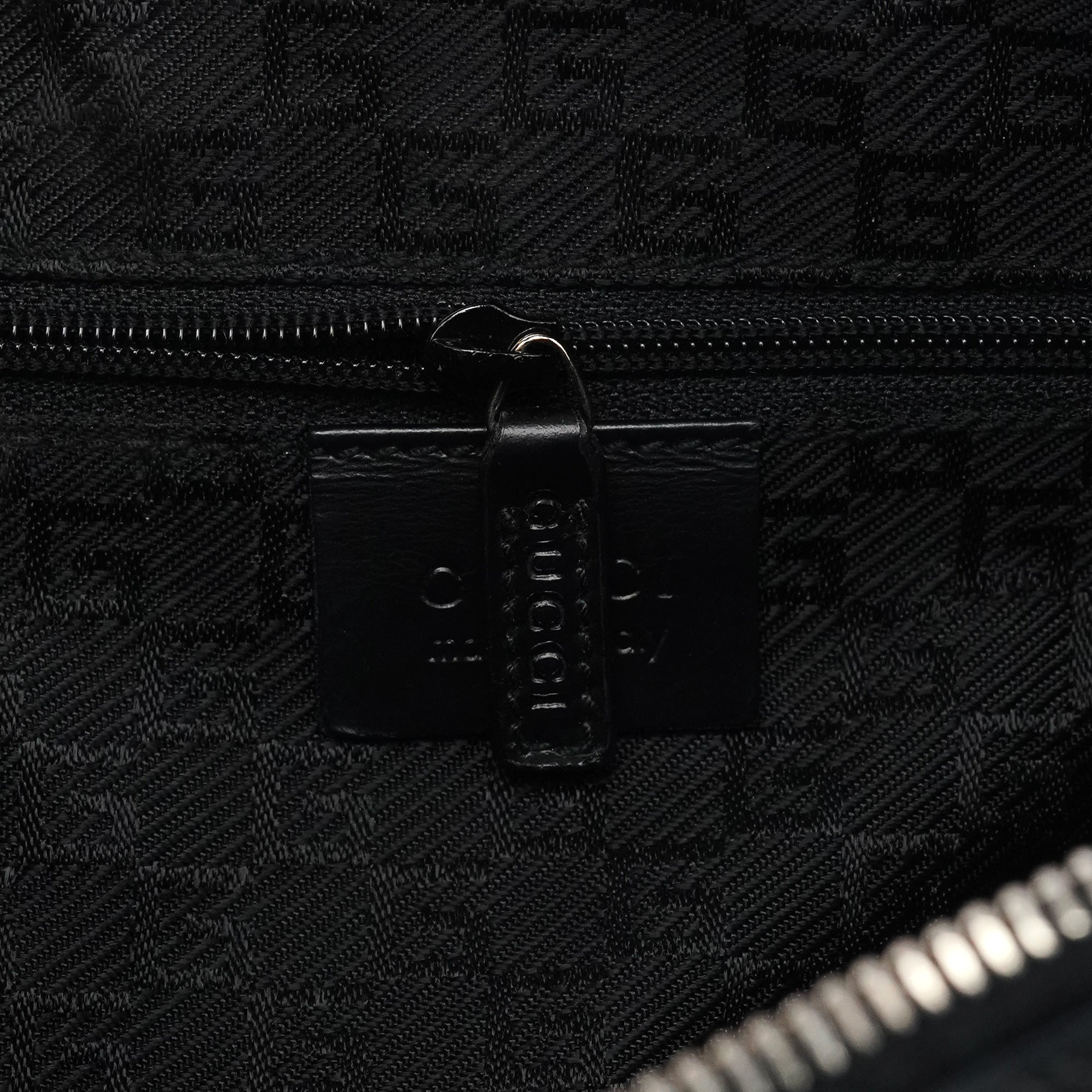 001 3814 Black Leather Hobo Shoulder Bag
